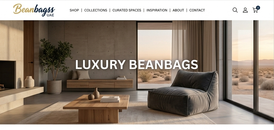 Beanbagss UAE website mockup